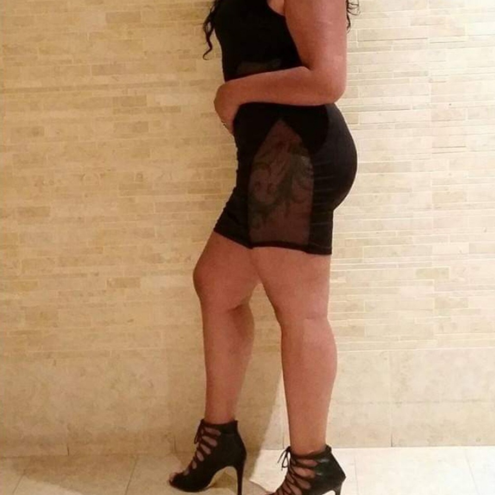 Black dress with net details